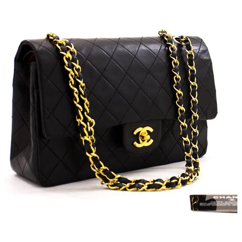 black leather chanel bag|chanel classic flap bag black.